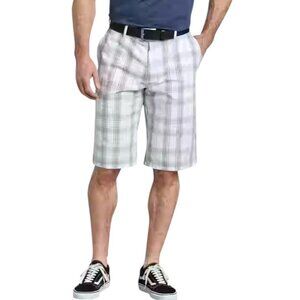 Volcom White Plaid Classic Preppy Casual Contemporary Golf Shorts Size 30